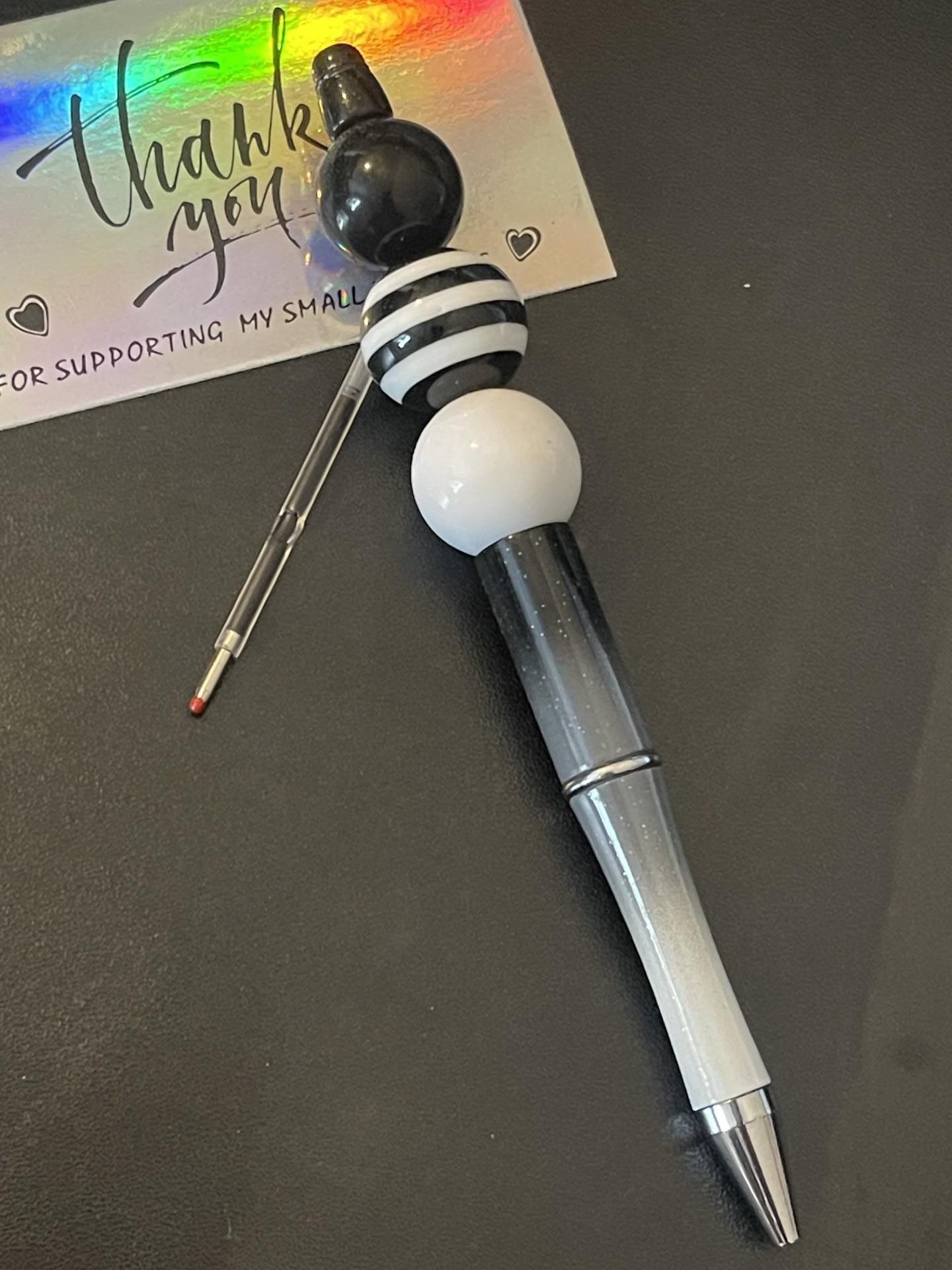 Black Beaded Pens