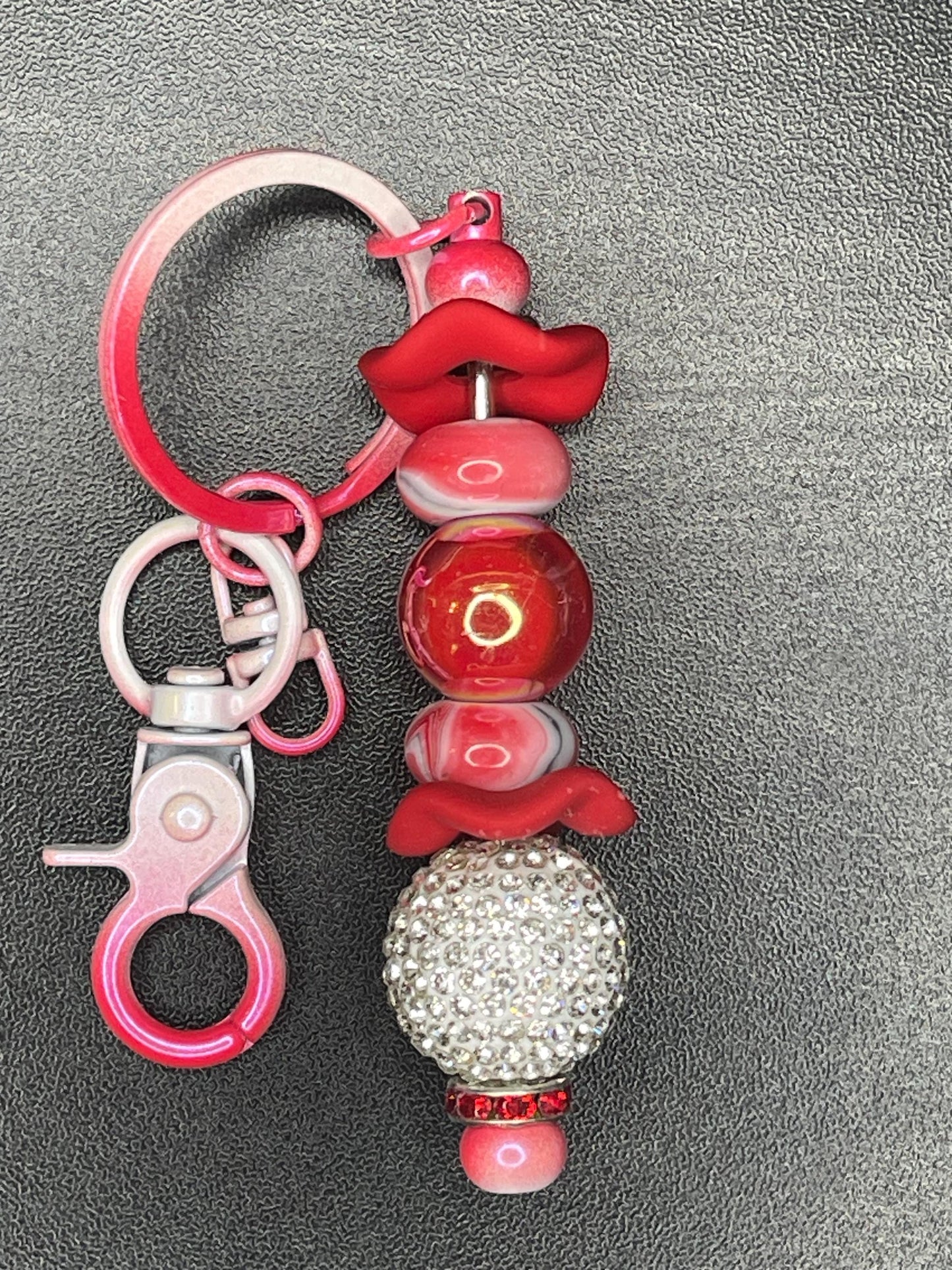 Red Beaded Keychains