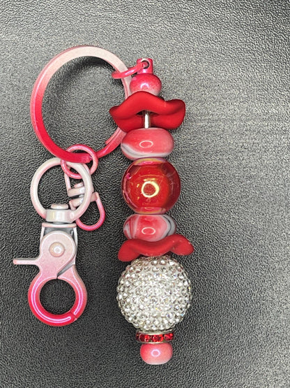 Red Beaded Keychains