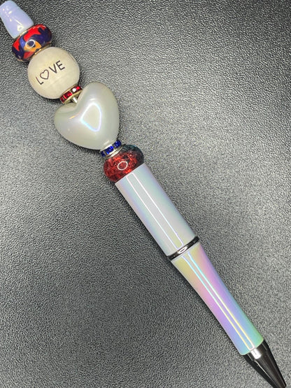 White Beaded Pens