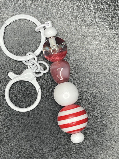White Beaded Keychains