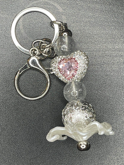 Silver Beaded Keychains
