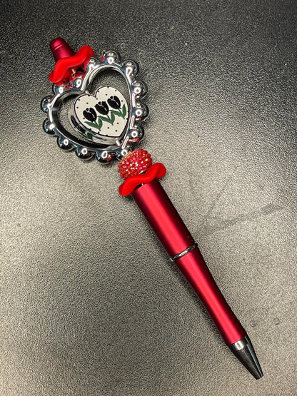 Red Beaded Pens