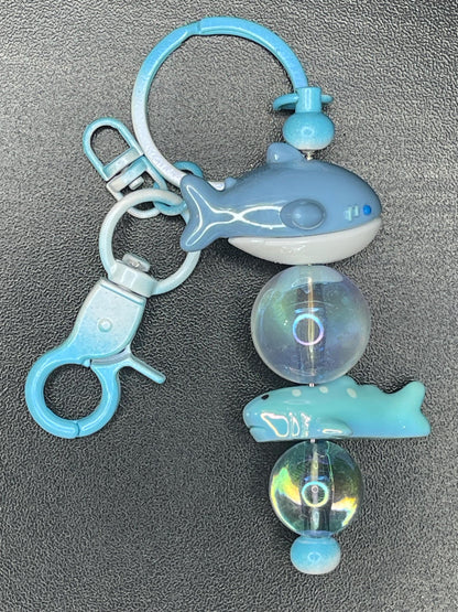 Blue Beaded Keychains