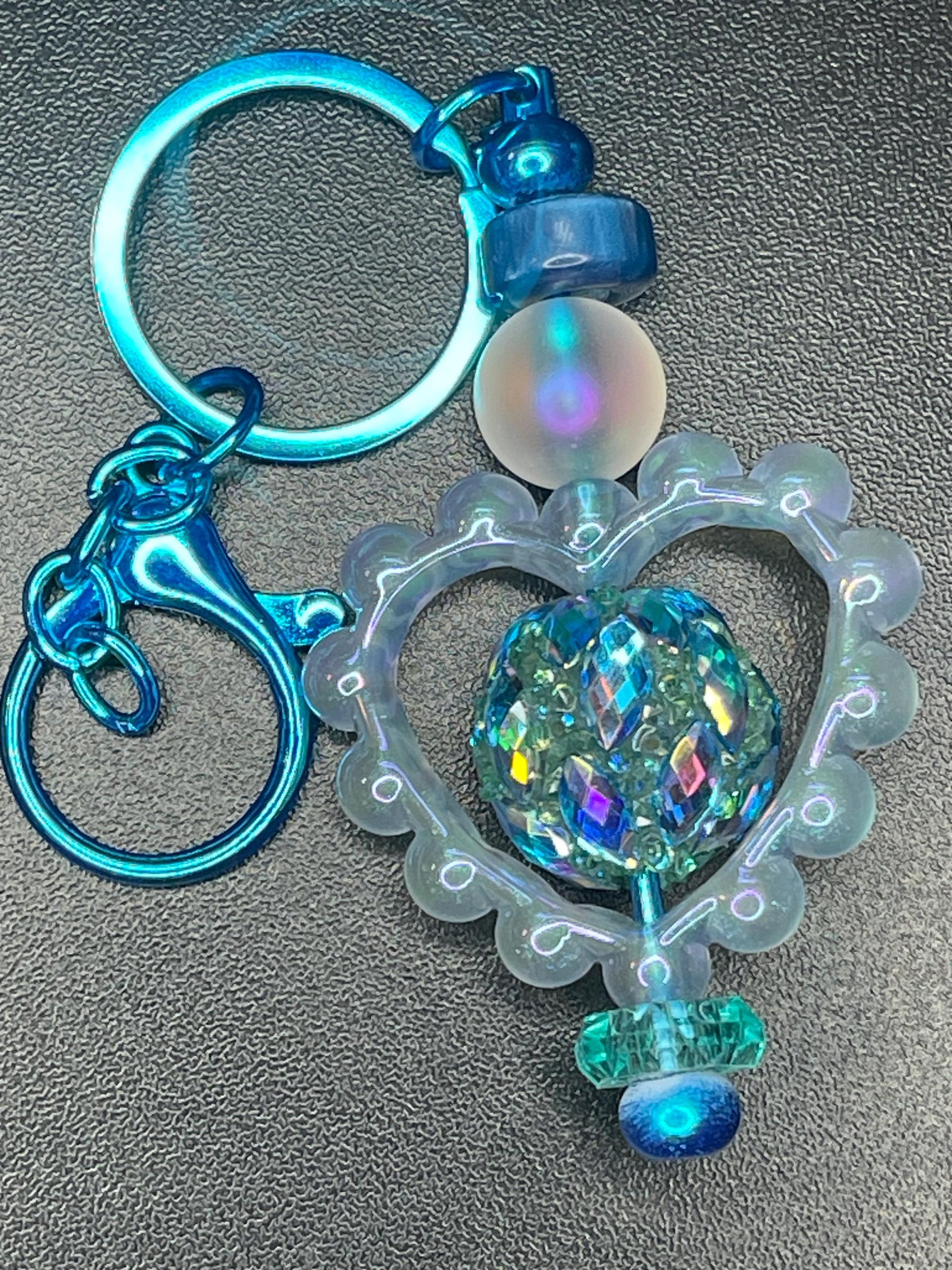 Blue Beaded Keychains