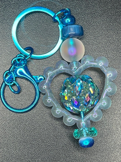 Blue Beaded Keychains
