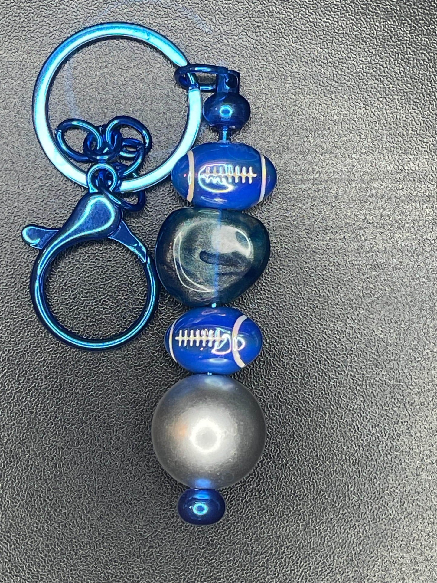 Blue Beaded Keychains