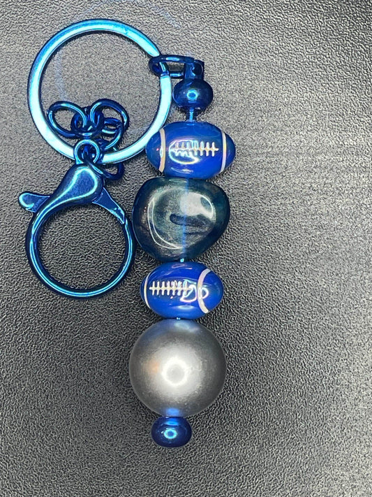Blue Beaded Keychains