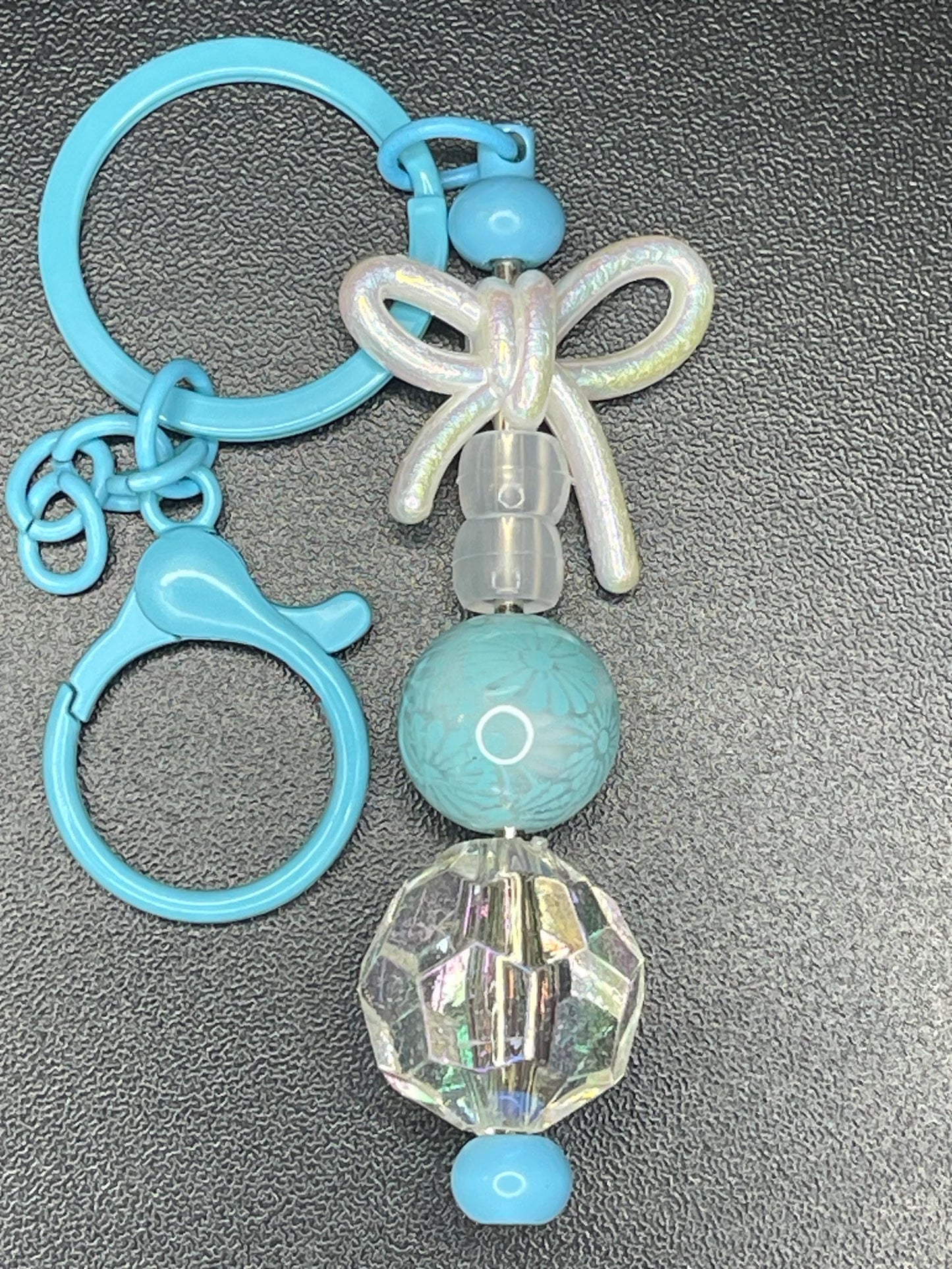 Blue Beaded Keychains