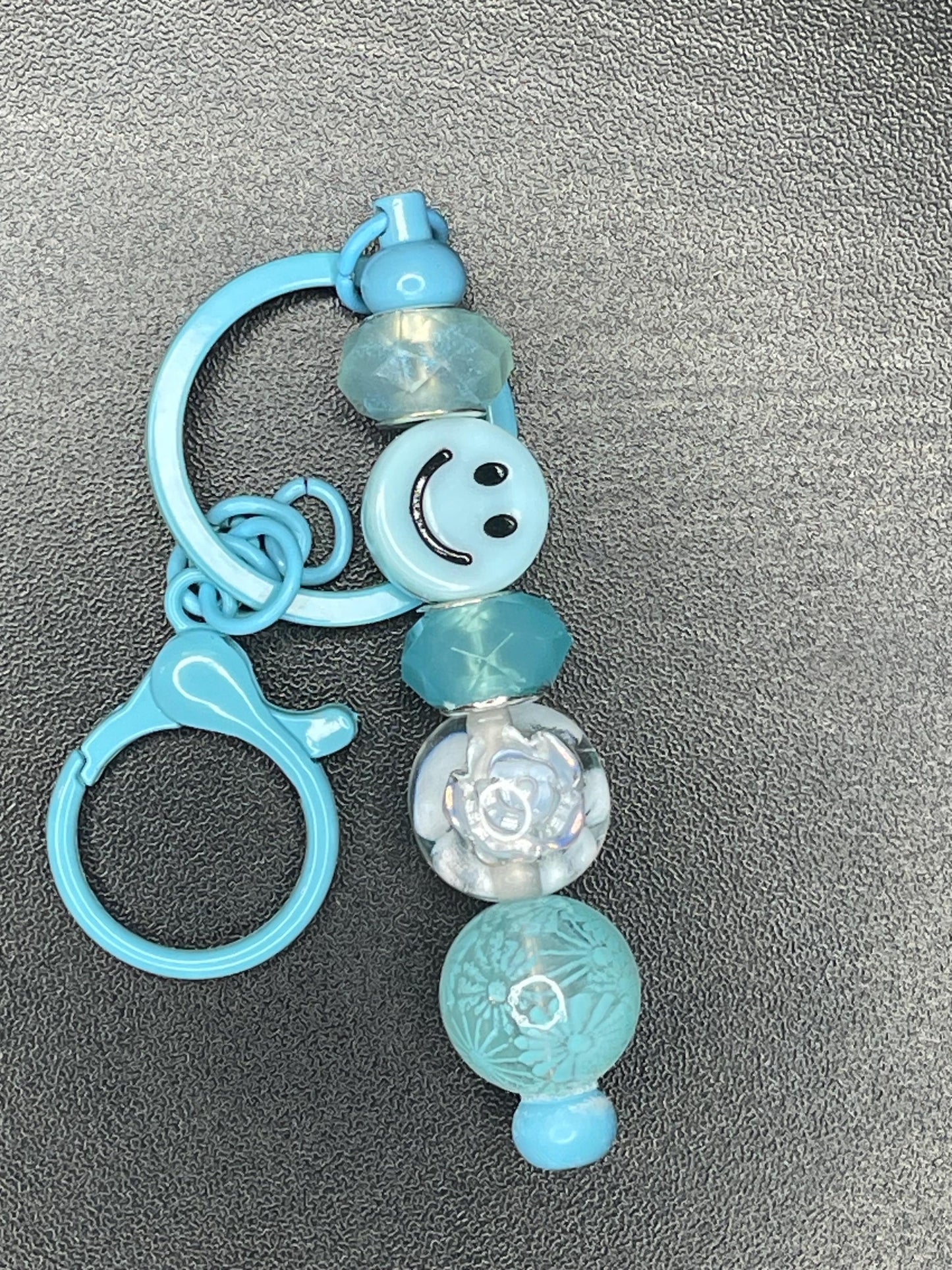 Blue Beaded Keychains