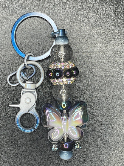 Blue Beaded Keychains