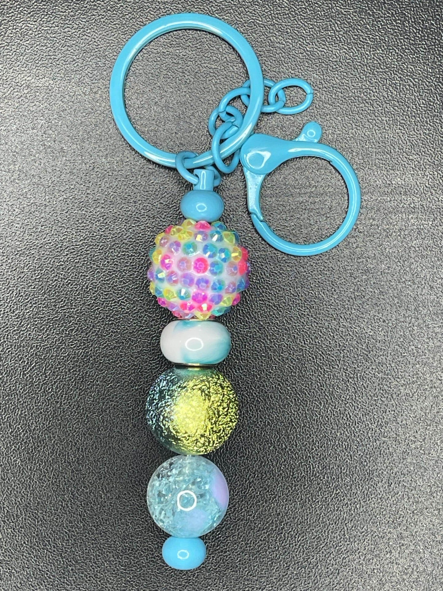 Blue Beaded Keychains