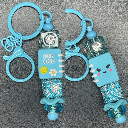 Blue Beaded Keychains