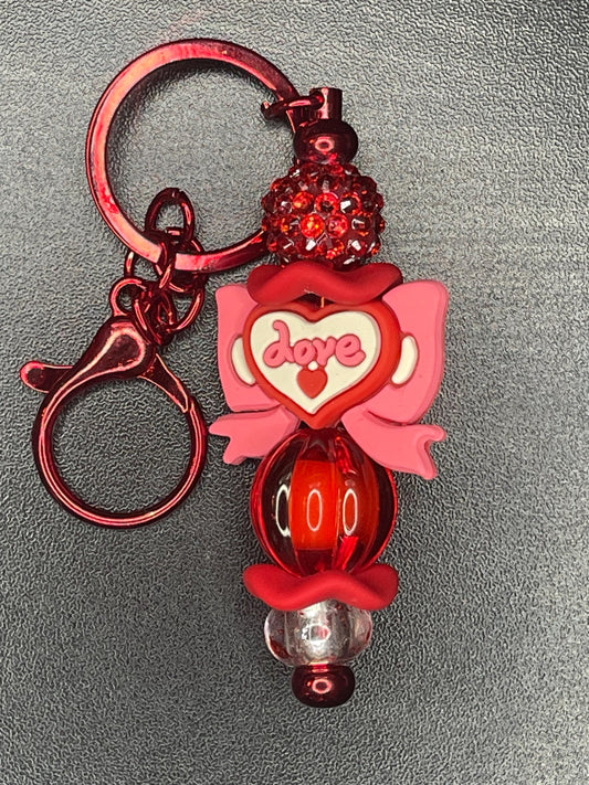 Red Beaded Keychains