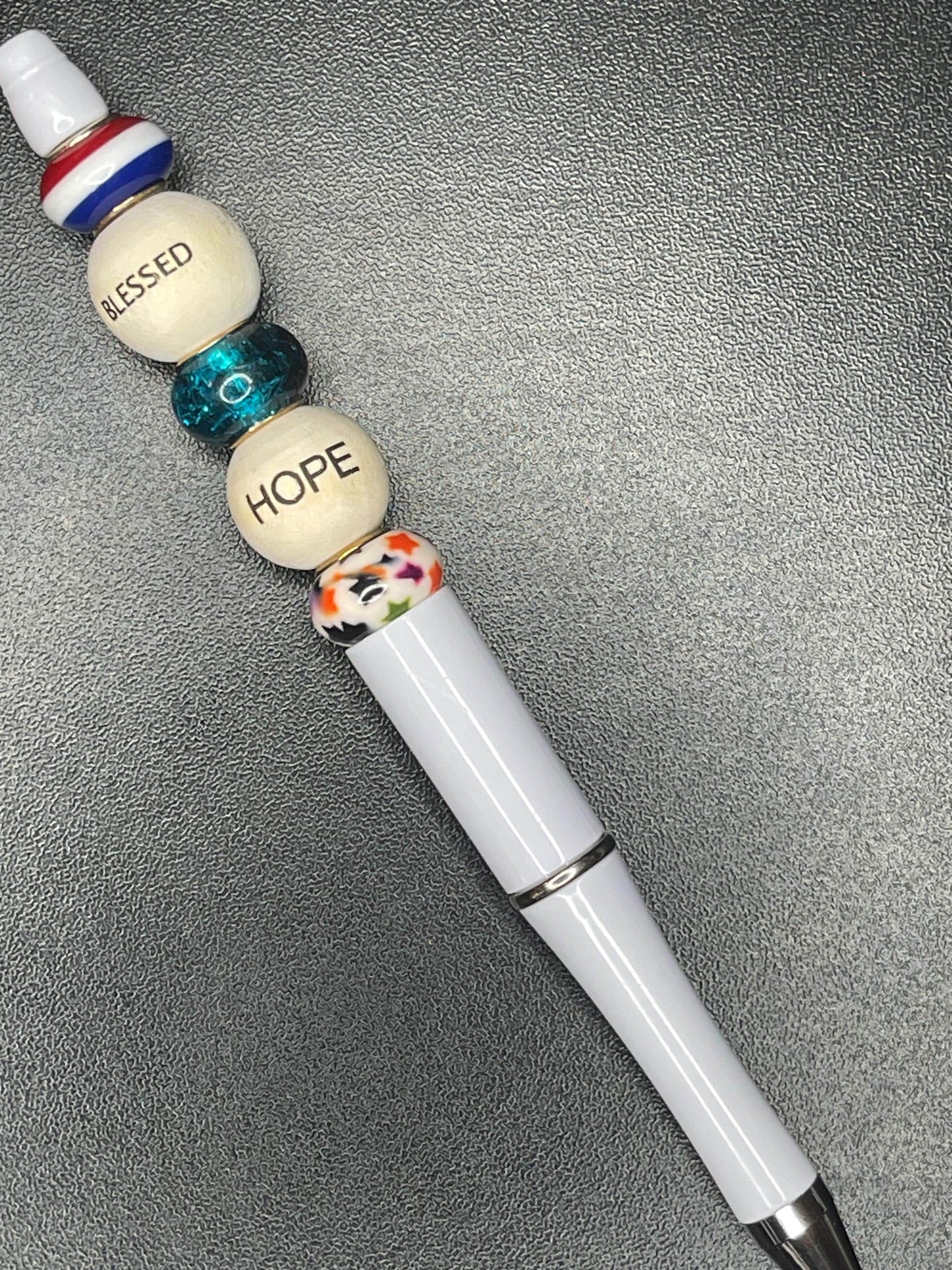White Beaded Pens