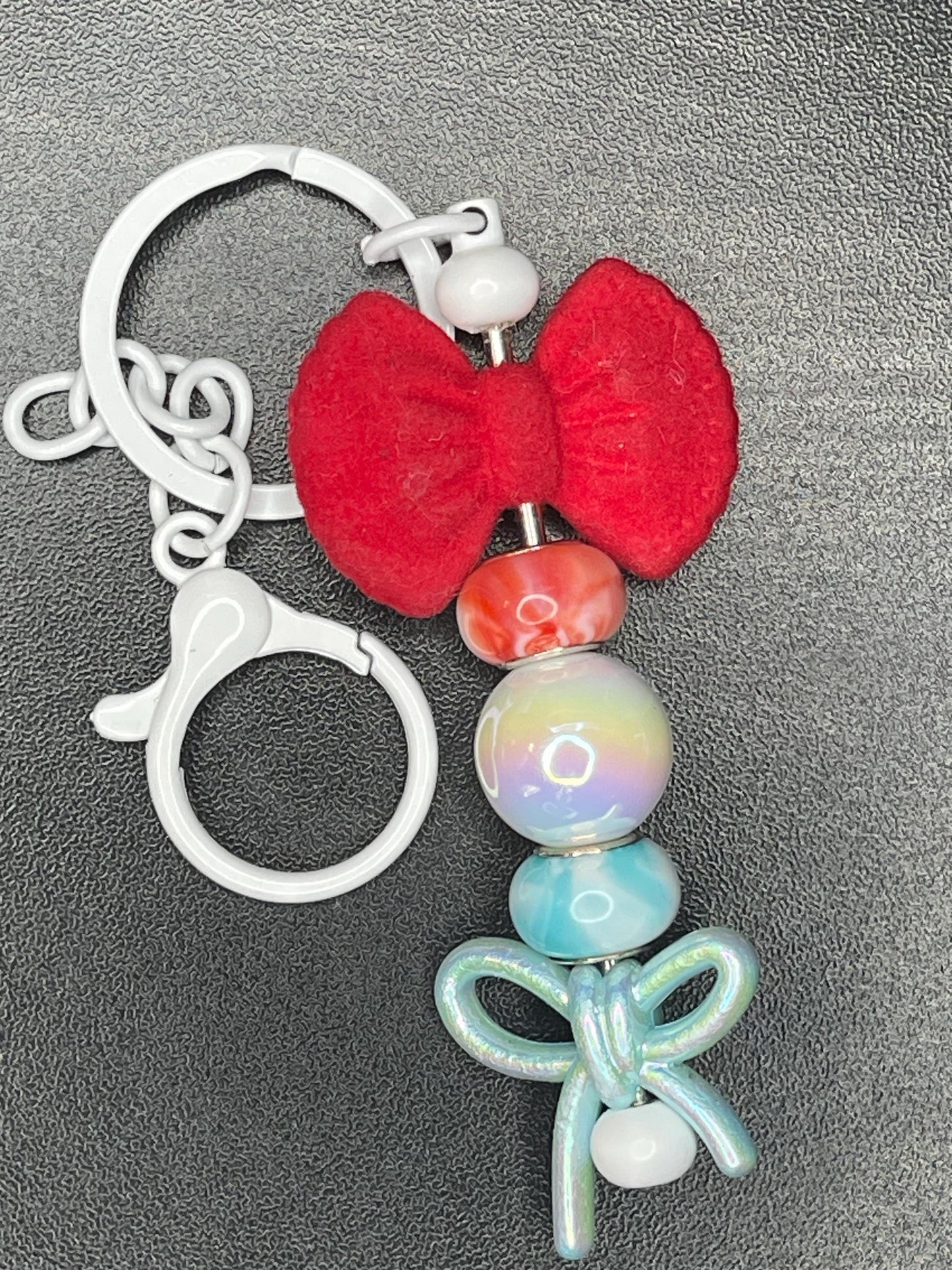 White Beaded Keychains