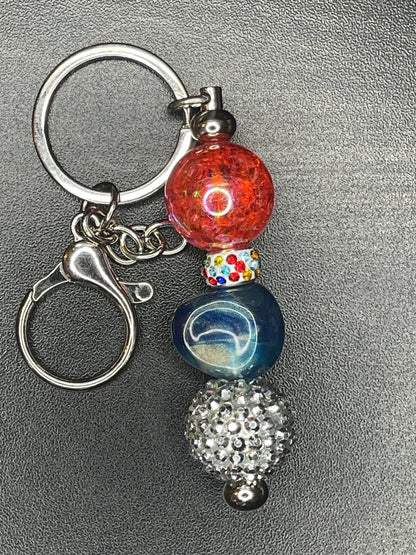 Silver Beaded Keychains
