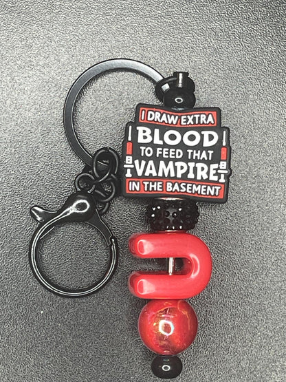 Black Beaded Keychains