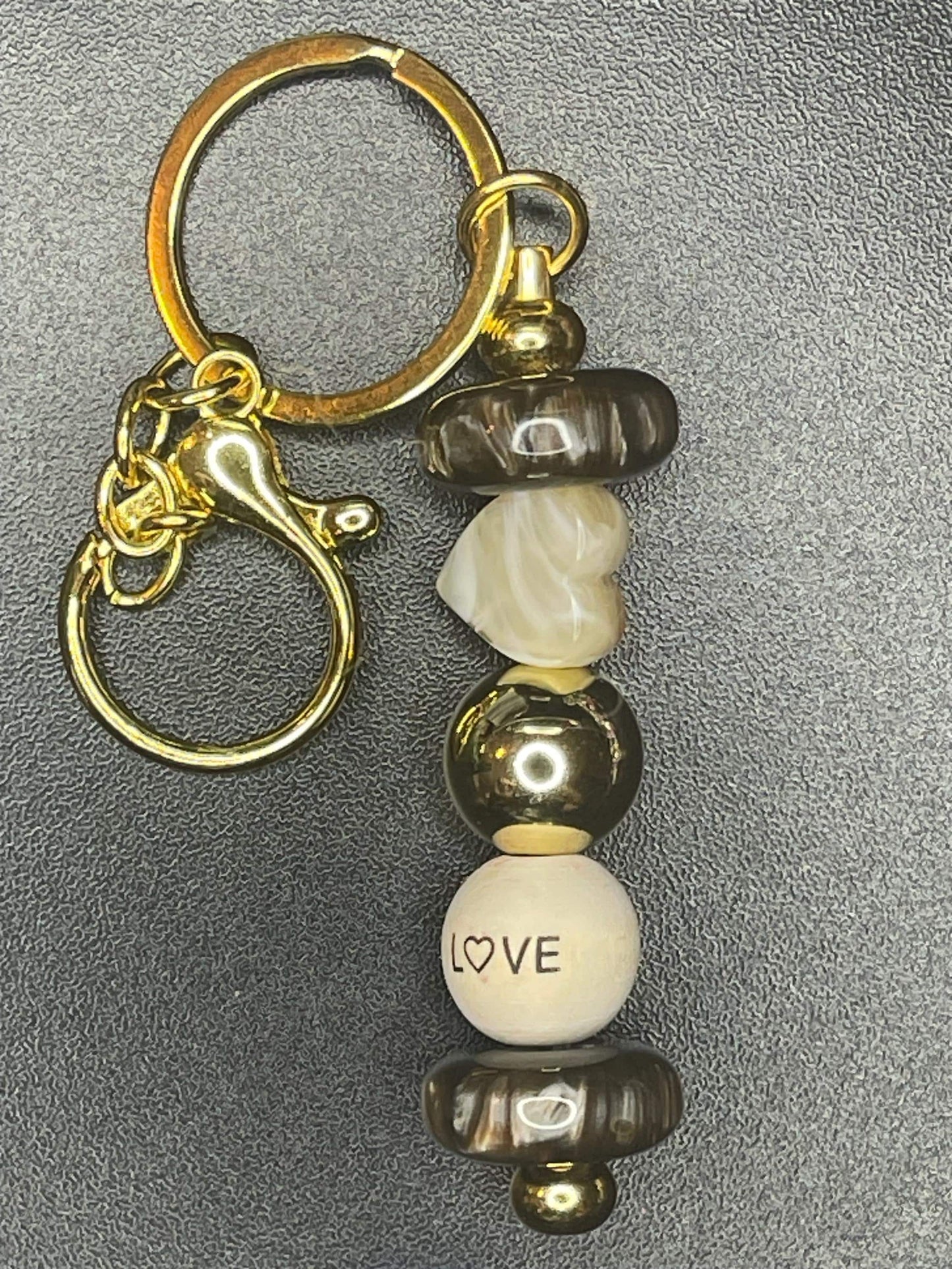 Gold Beaded Keychains
