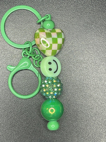 Green Beaded Keychains