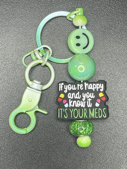 Green Beaded Keychains
