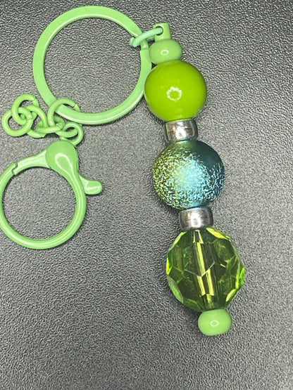 Green Beaded Keychains