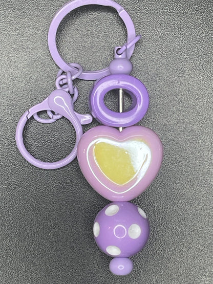 Purple Beaded Keychains