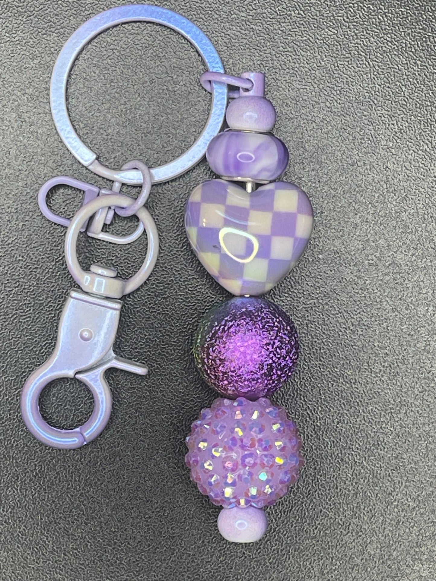 Purple Beaded Keychains