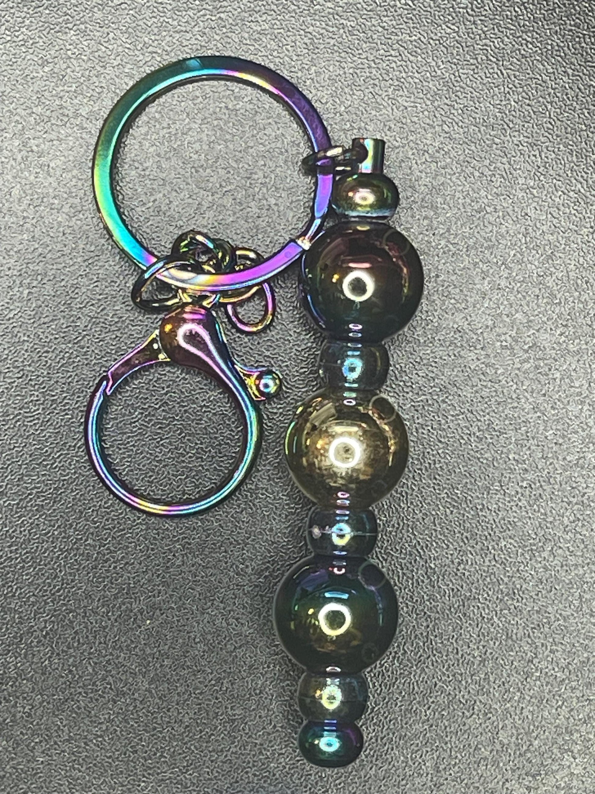 Rainbow Beaded Keychains