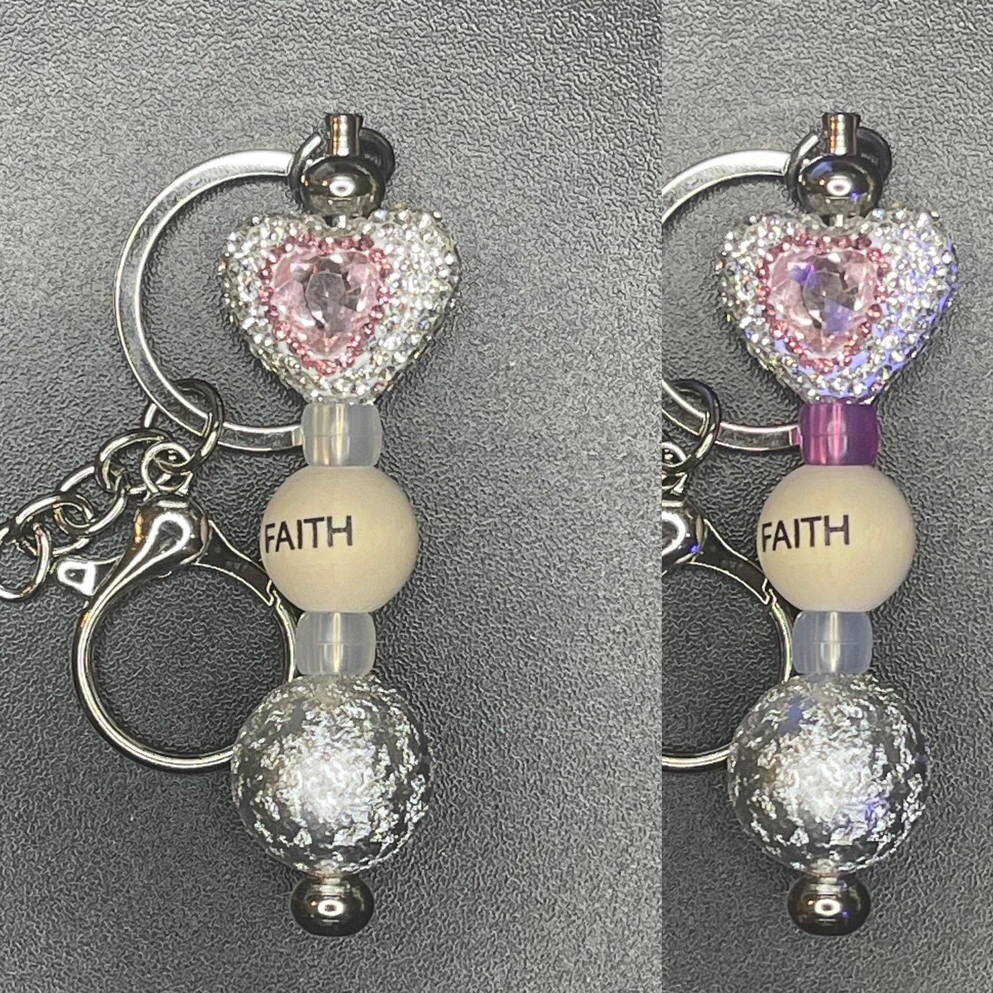 Silver Beaded Keychains