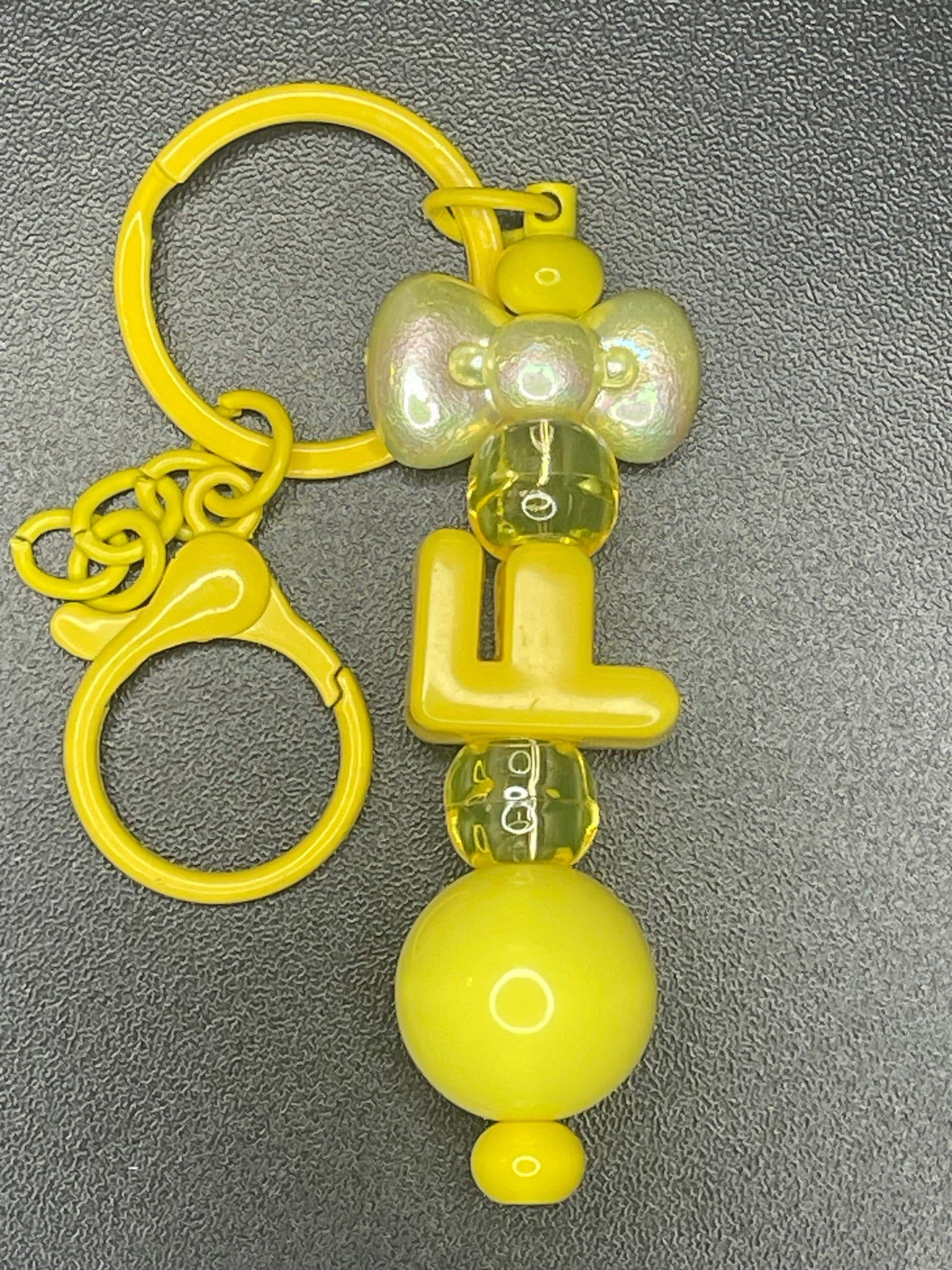 Yellow Beaded Keychains