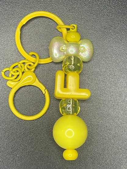 Yellow Beaded Keychains