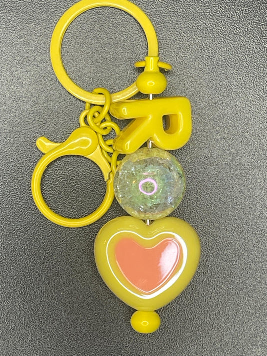Yellow Beaded Keychains