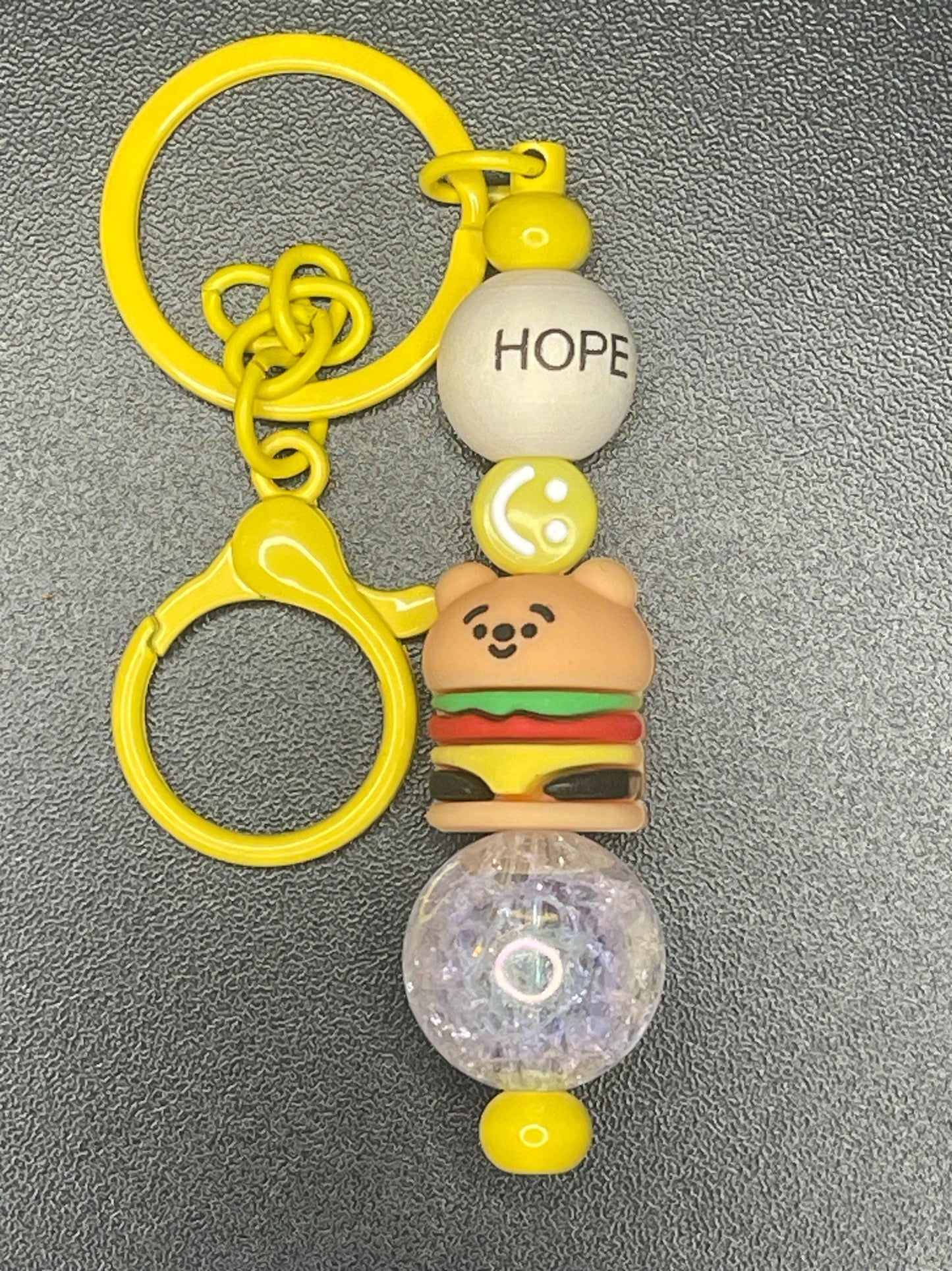 Yellow Beaded Keychains
