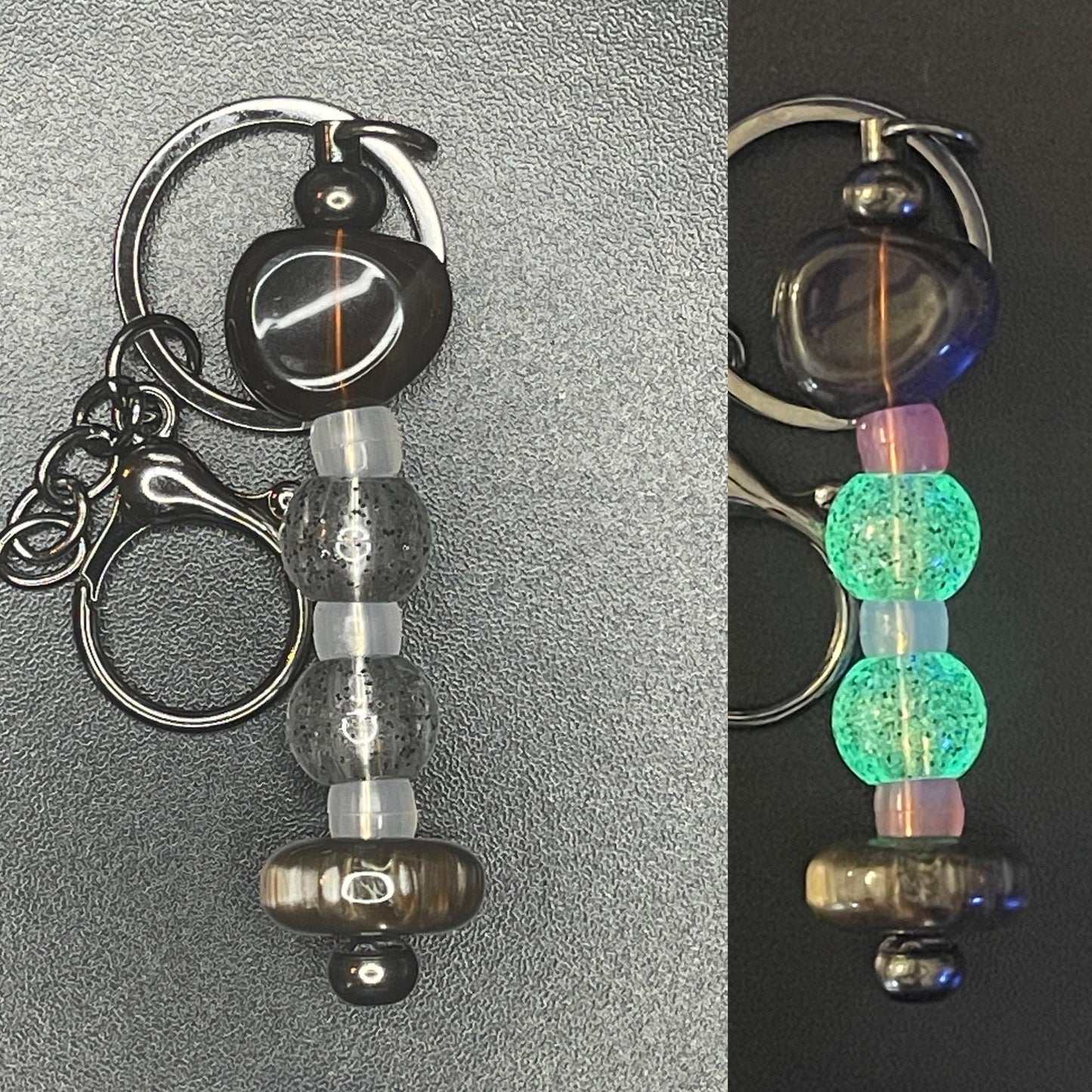 Black Beaded Keychains