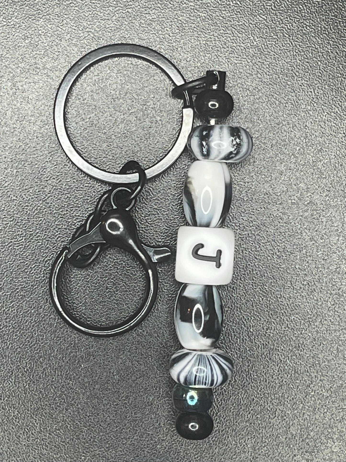 Black Beaded Keychains