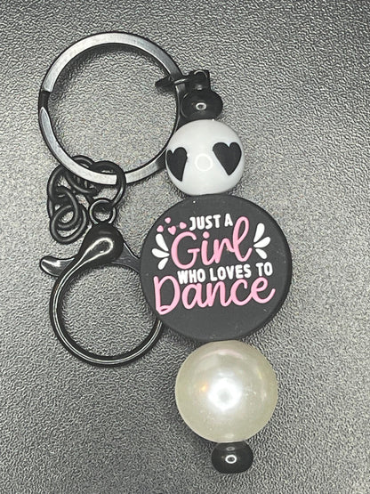 Black Beaded Keychains