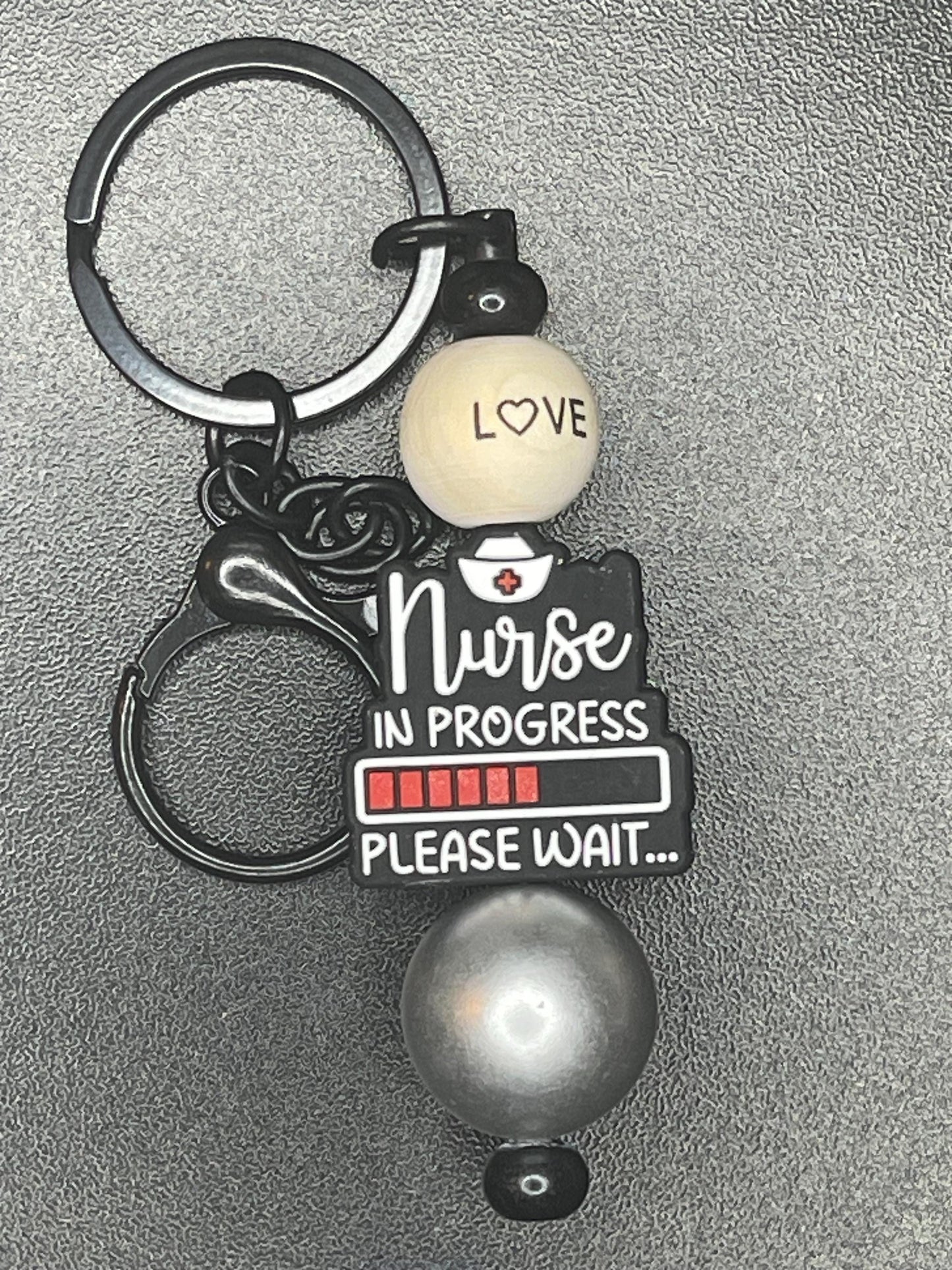 Black Beaded Keychains