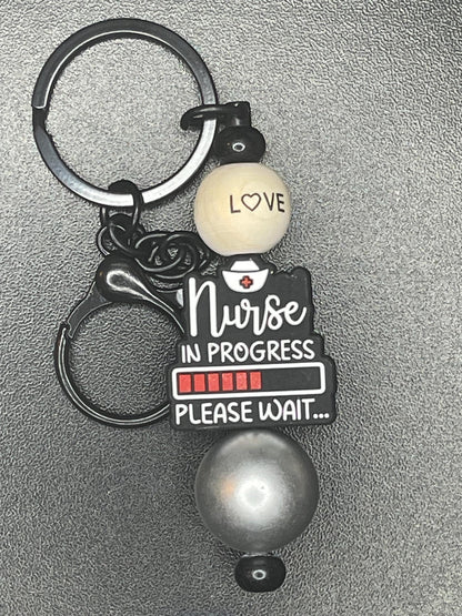 Black Beaded Keychains