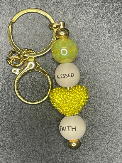 Gold Beaded Keychains
