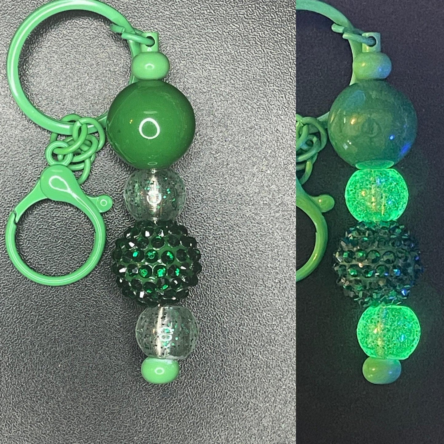 Green Beaded Keychains
