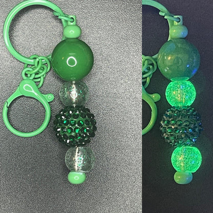 Green Beaded Keychains