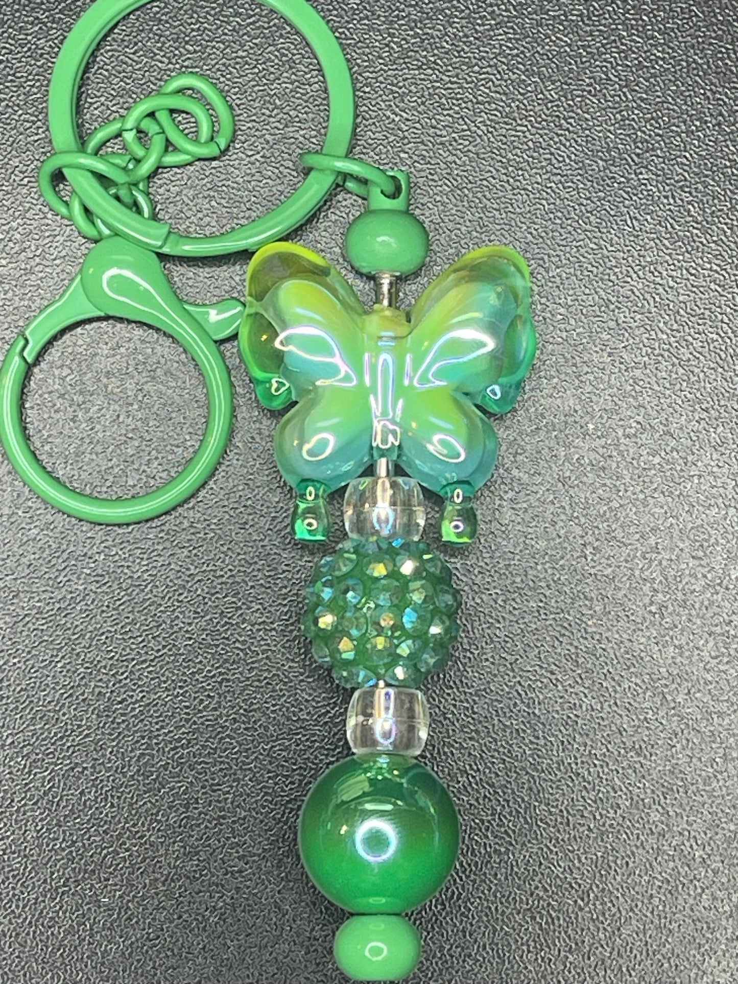 Green Beaded Keychains