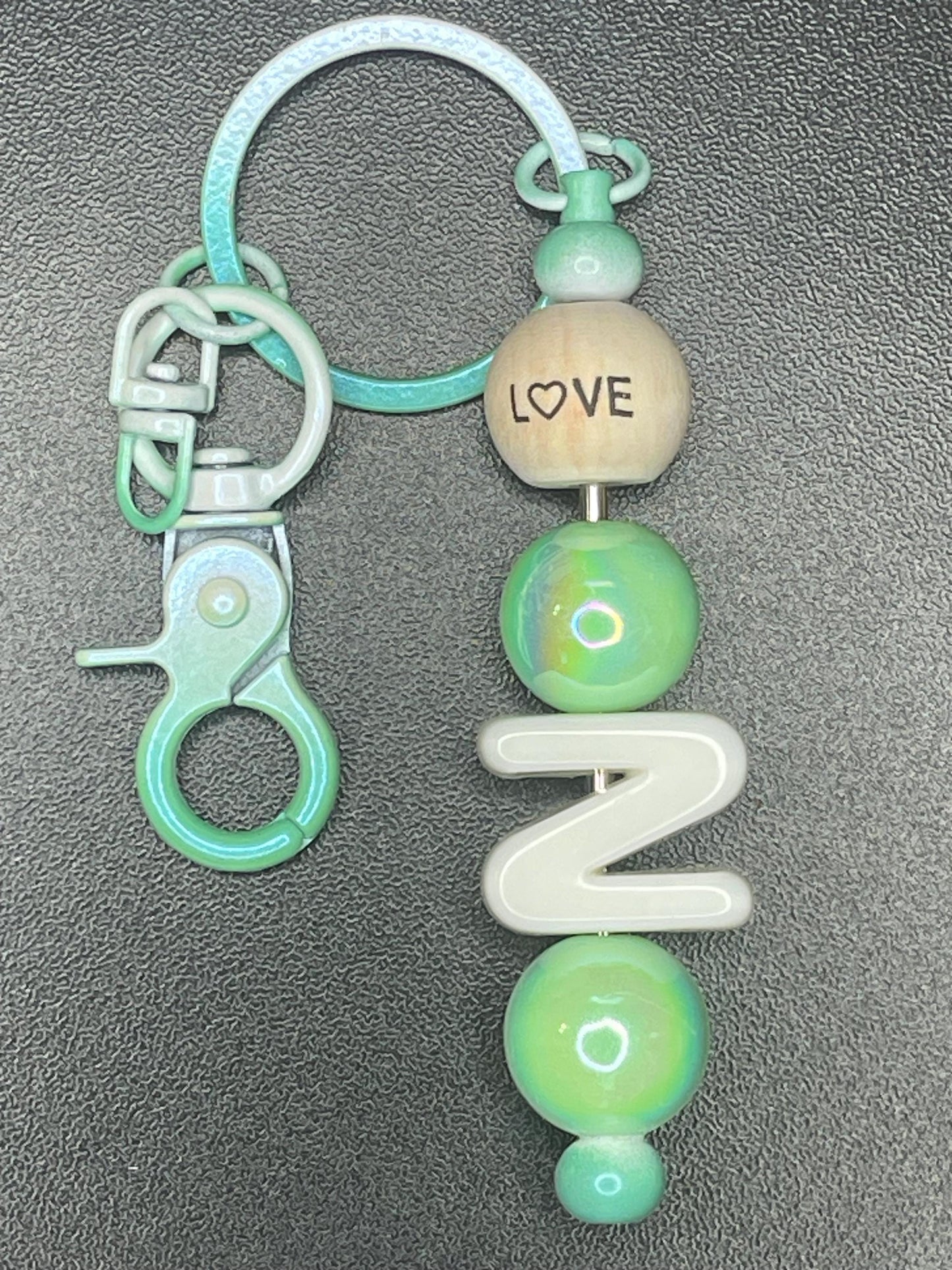 Green Beaded Keychains