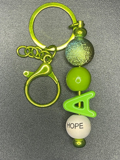 Green Beaded Keychains