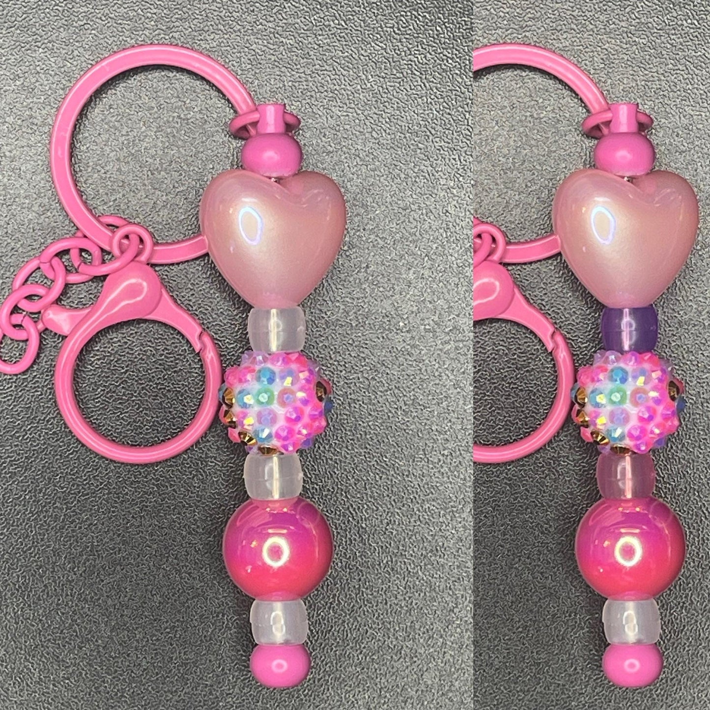 Pink Beaded Keychains