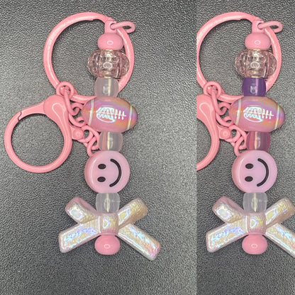 Pink Beaded Keychains