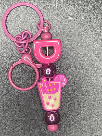 Pink Beaded Keychains