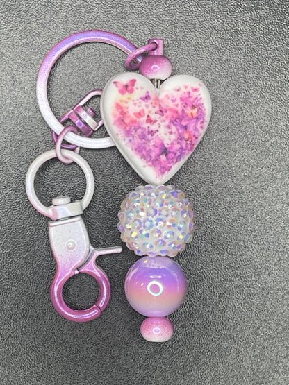 Purple Beaded Keychains