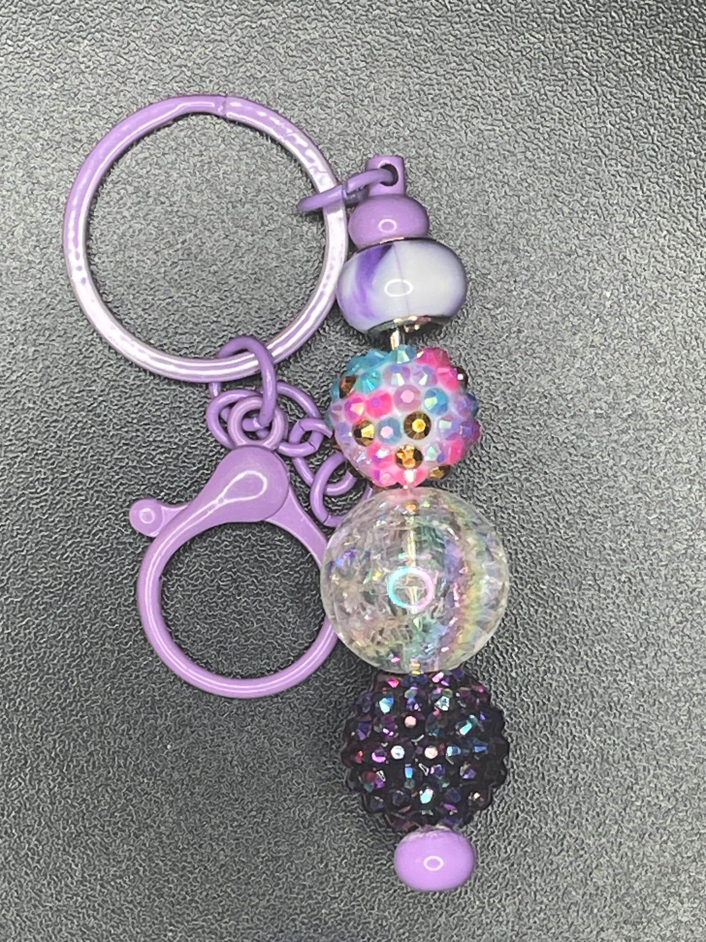 Purple Beaded Keychains